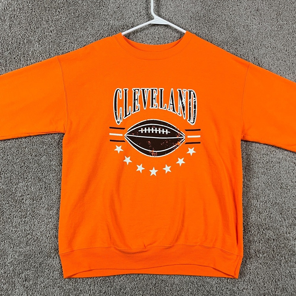 Cleveland Browns Crew Neck Sweatshirt Women's M‎ Orange NFL Emily Roggenburk